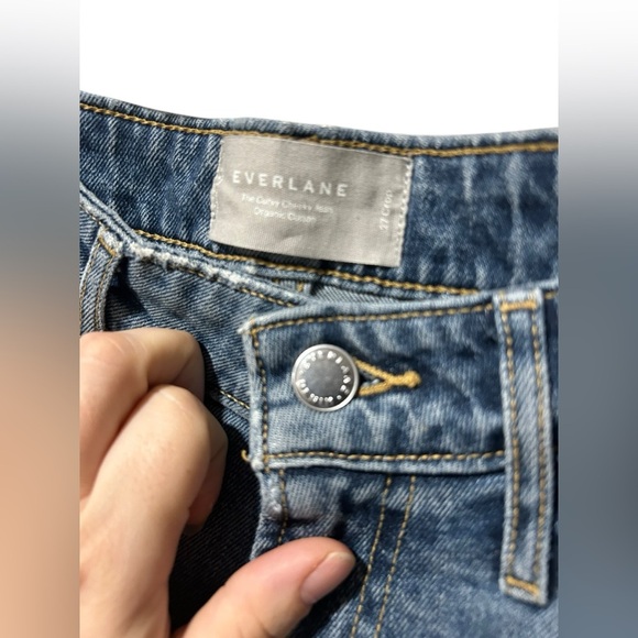 EVERLANE Curvy Cheeky Jean Organic Cotton Straight High Rise Denim mom jeans 27 - Picture 3 of 6